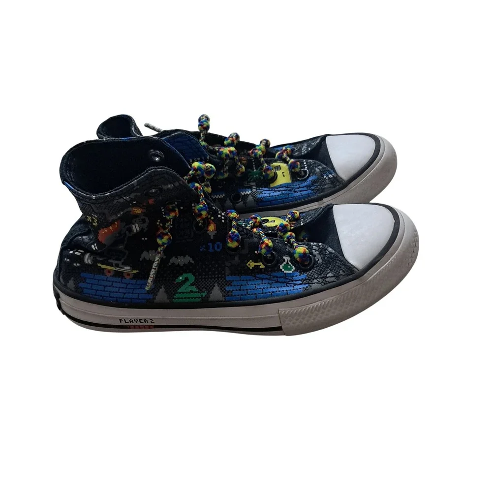 Converse Gamer High Top Sneakers Kids Boys 13 Black Chuck Taylor Retro Gaming